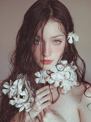 Girl And Flowers